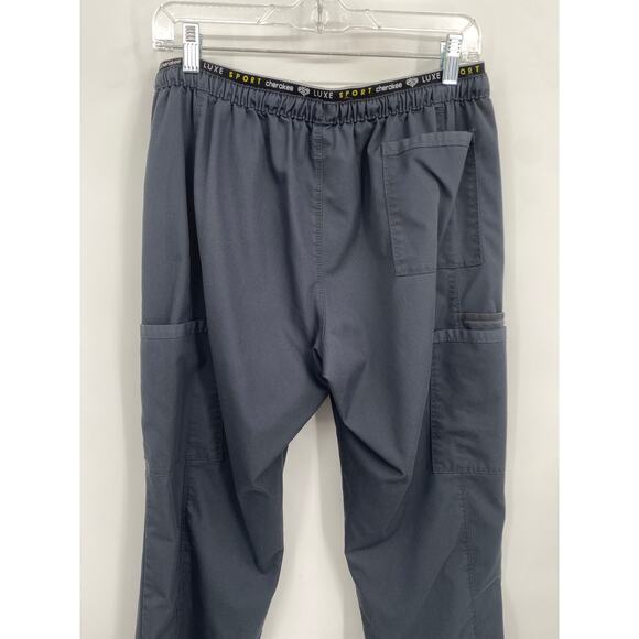 Cherokee Luxe Sport Pewter Gray Scrub Pants Medium Petite - Picture 5 of 9